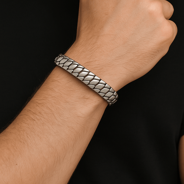 IRON HYDRA - Pure Stainless Steel Open Bangle Bracelet (Adjustable) for Men & Boys