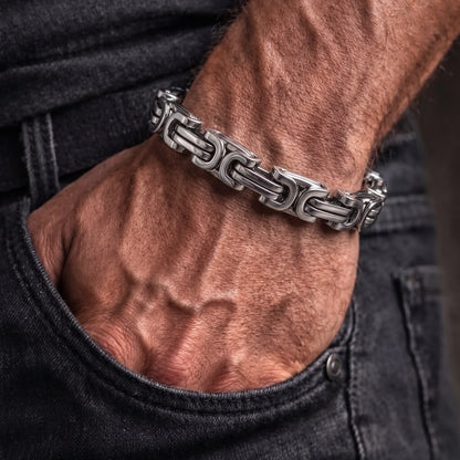 THE MEN THING Steel Bracelets MASCULINE -  8mm Stainless Steel Bracelet, American trending Style, 7 to 9 inch with Lobster Claw Buckle for Men & Boys