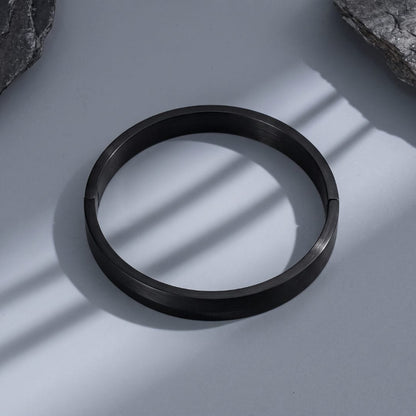 THE MEN THING Steel Bracelets NIGHTLINE BLACK - Pure Stainless Steel Bangle Bracelet (Adjustable) for Men & Boys, Color: Black