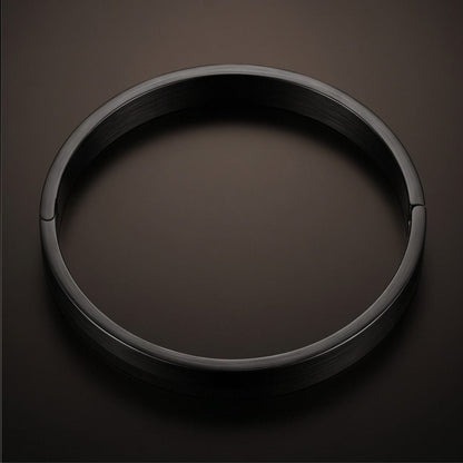 THE MEN THING Steel Bracelets NIGHTLINE BLACK - Pure Stainless Steel Bangle Bracelet (Adjustable) for Men & Boys, Color: Black