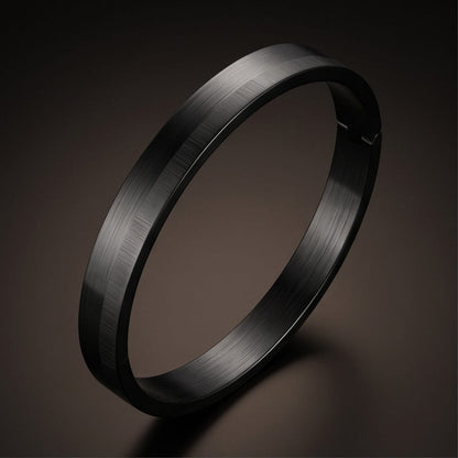 THE MEN THING Steel Bracelets NIGHTLINE BLACK - Pure Stainless Steel Bangle Bracelet (Adjustable) for Men & Boys, Color: Black