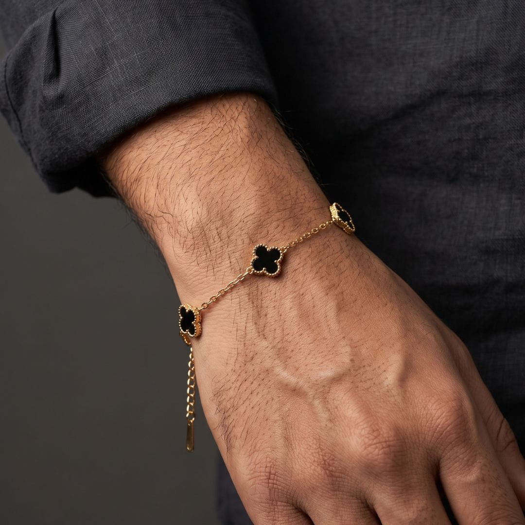 THE MEN THING Steel Bracelets NIGHTLINK GOLD - Stainless Steel Bracelet, Gold, 8 inch for Men & Boys