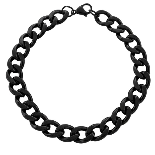 NOIR CUBAN 6mm stainless steel lobster clasp bracelet for men & boys featuring a lobster claw clasp.
