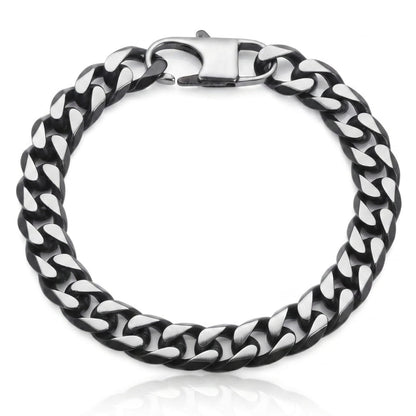 THE MEN THING Steel Bracelets ONYX FANG - 12mm Pure Titanium Steel Bracelet with Lobster Clasp for Men & Boy (8.5 inch)