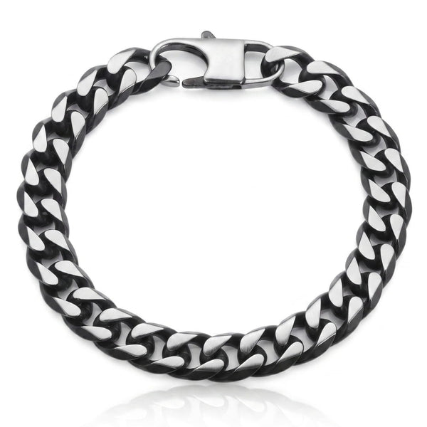 ONYX FANG - 12mm Pure Titanium Steel Bracelet with Lobster Clasp for Men & Boy (8.5 inch)