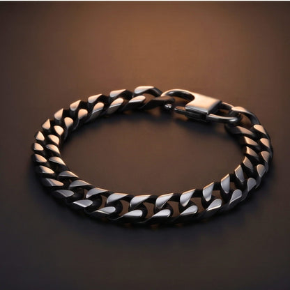 THE MEN THING Steel Bracelets ONYX FANG - 12mm Pure Titanium Steel Bracelet with Lobster Clasp for Men & Boy (8.5 inch)
