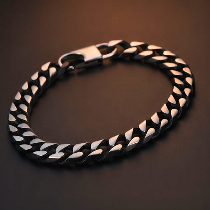 THE MEN THING Steel Bracelets ONYX FANG - 12mm Pure Titanium Steel Bracelet with Lobster Clasp for Men & Boy (8.5 inch)