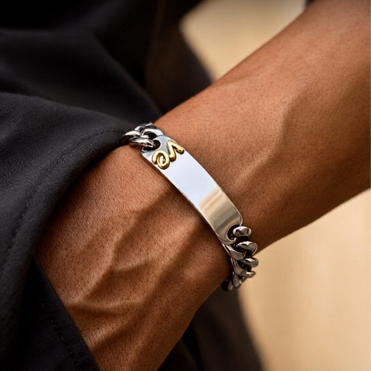 THE MEN THING Steel Bracelets PERSONA LINK - 11mm Pure Titanium Steel Bracelet with Lobster Clasp for Men & Boy (8.5 inch)