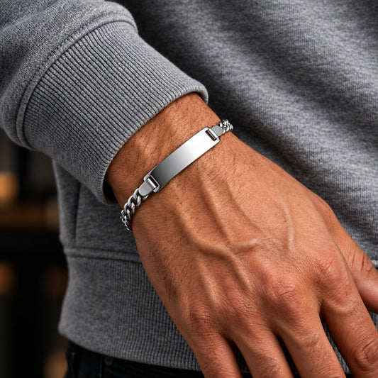 THE MEN THING Steel Bracelets PRIME MONARCH - Pure Titanium Steel 6 to 8 inch Adjustable Bracelet for Men & Boys