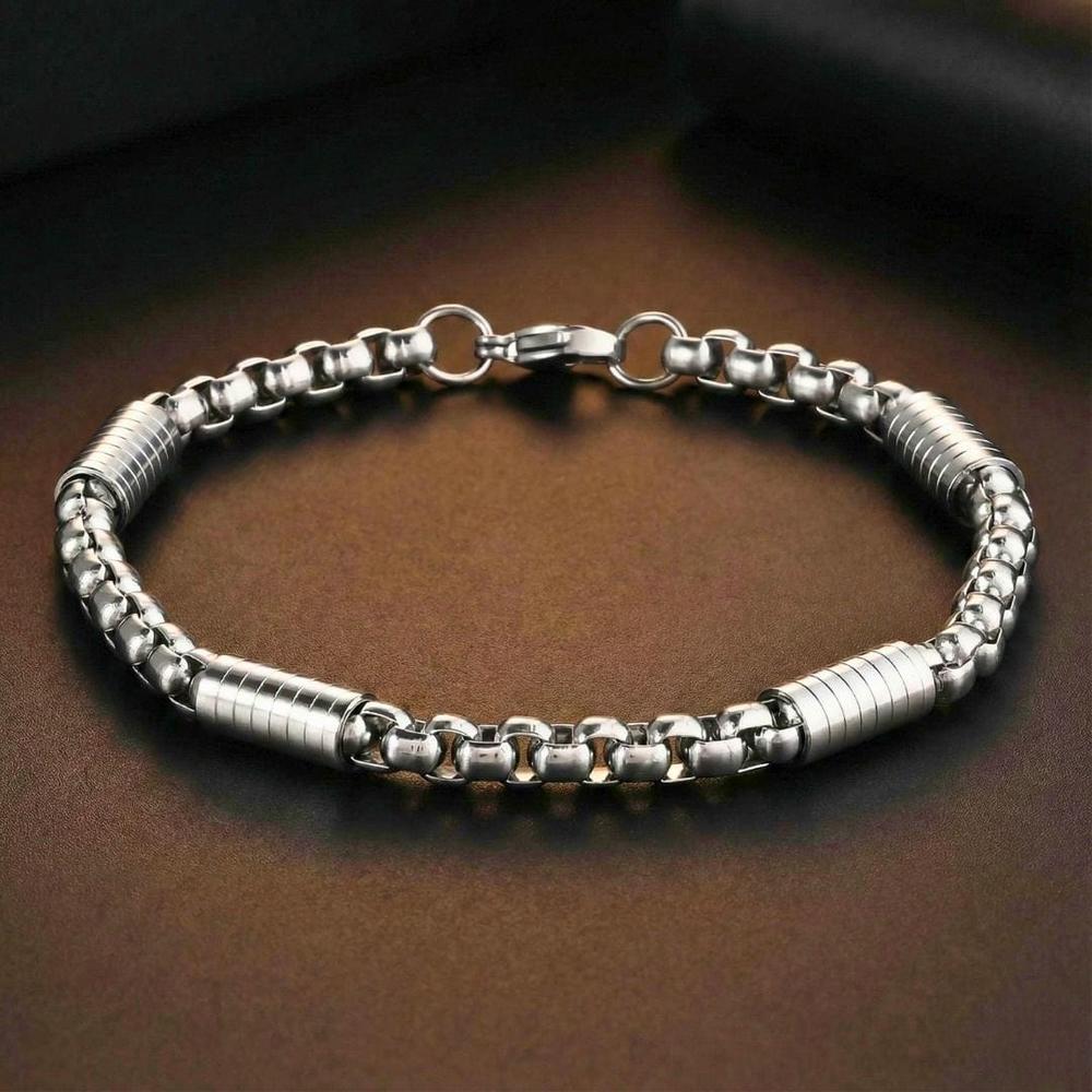 THE MEN THING Steel Bracelets PRIME ROLO - Pure Titanium Steel Bracelet for Men & Boys (8inch)