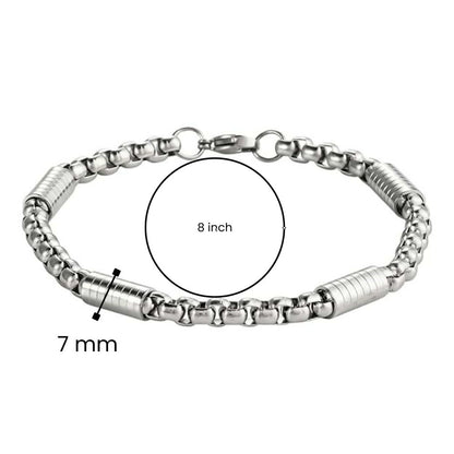THE MEN THING Steel Bracelets PRIME ROLO - Pure Titanium Steel Bracelet for Men & Boys (8inch)