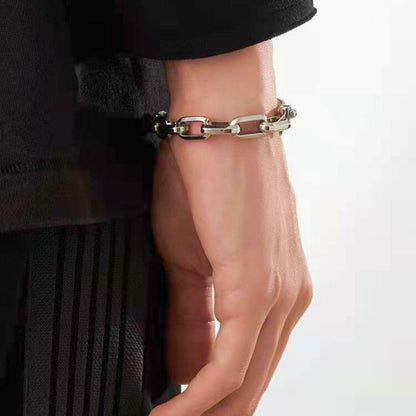 THE MEN THING Steel Bracelets REGENT ELITE - Pure Titanium Steel Bracelet for Men & Boys (8inch)