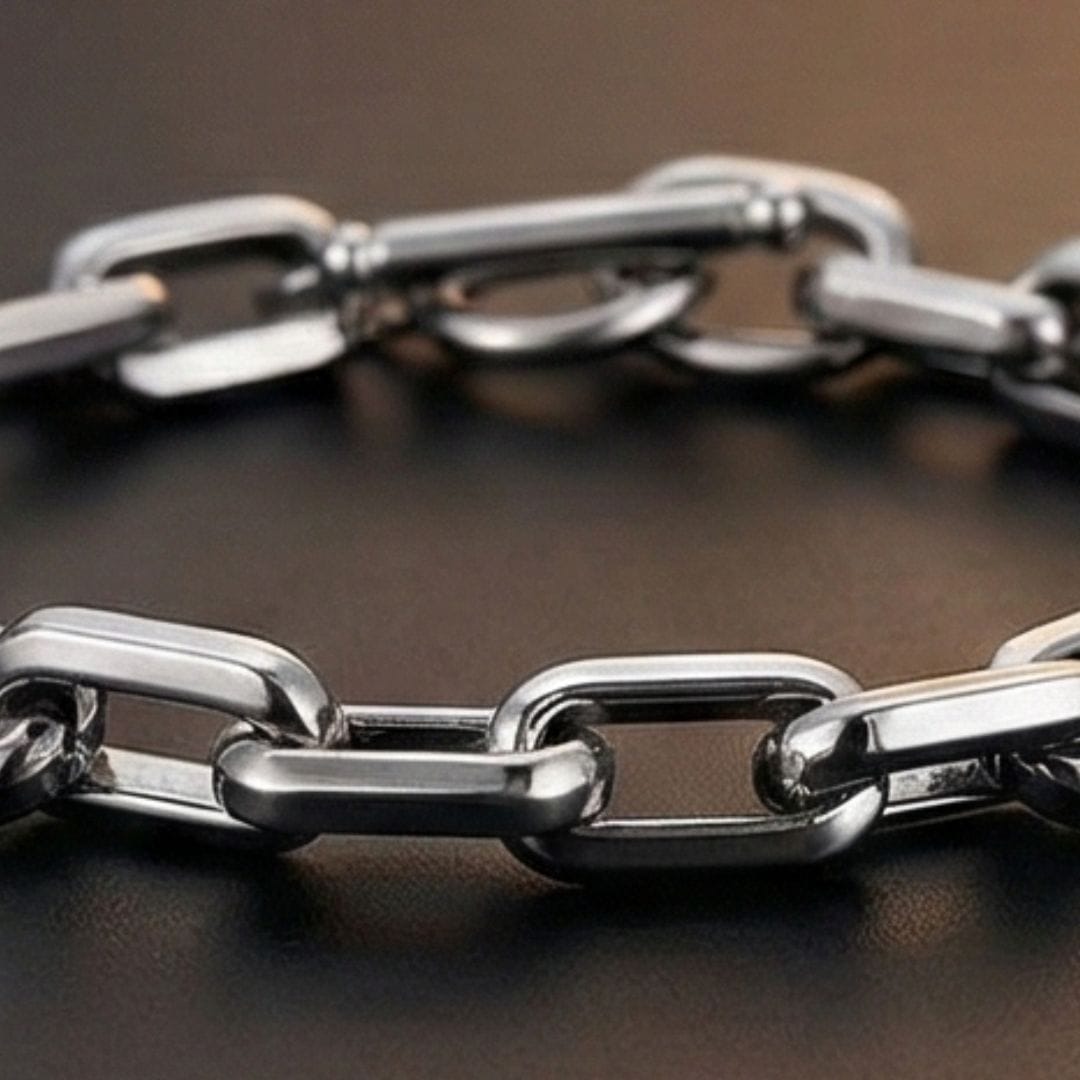 THE MEN THING Steel Bracelets REGENT ELITE - Pure Titanium Steel Bracelet for Men & Boys (8inch)