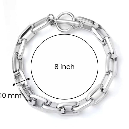 THE MEN THING Steel Bracelets REGENT ELITE - Pure Titanium Steel Bracelet for Men & Boys (8inch)