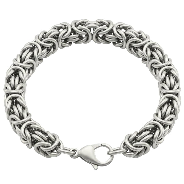 REINFORCED -  7mm Stainless Steel Bracelet, American Style - Hip Hop Biker Bracelet 8 inch with Lobster Claw Buckle for Men & Boys