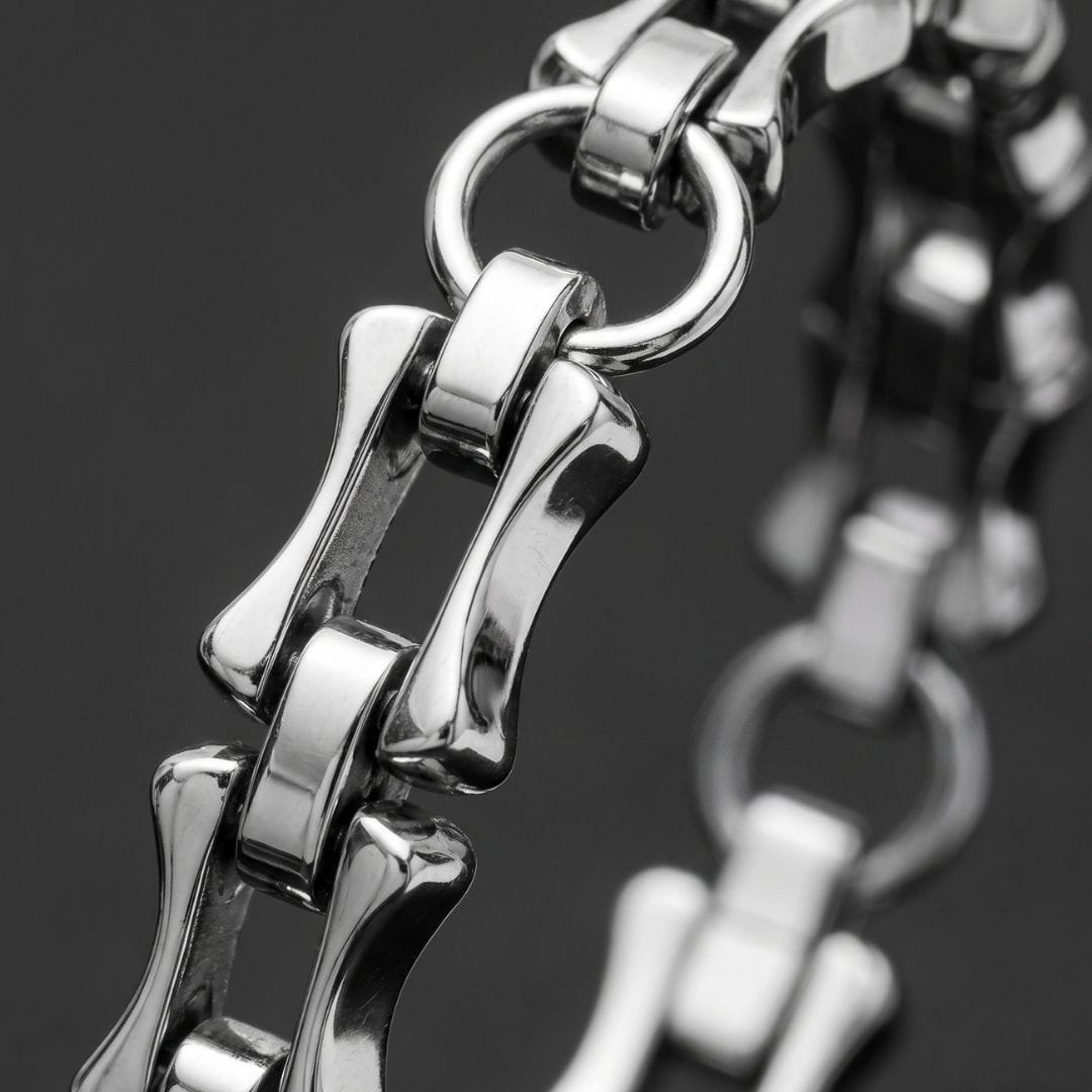 THE MEN THING Steel Bracelets ROADLINK SILVER - Stainless Steel Bracelet, Silver Color - 8 inch for Men & Boys