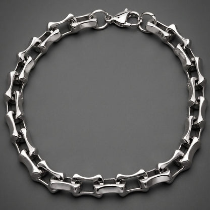 THE MEN THING Steel Bracelets ROADLINK SILVER - Stainless Steel Bracelet, Silver Color - 8 inch for Men & Boys