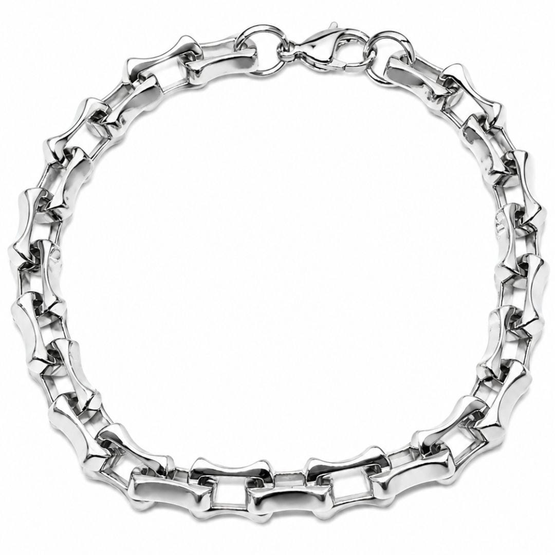 THE MEN THING Steel Bracelets ROADLINK SILVER - Stainless Steel Bracelet, Silver Color - 8 inch for Men & Boys