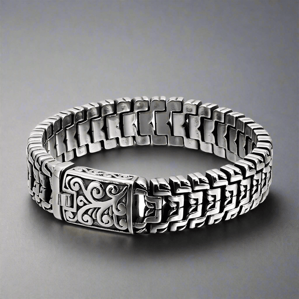 रॉयल फील - 14 मिमी शुद्ध टाइटेनियम स्टेनलेस स्टील ब्रेसलेट, पुरुषों और लड़कों के लिए सिल्वर चेन ब्रेसलेट (8 इंच)