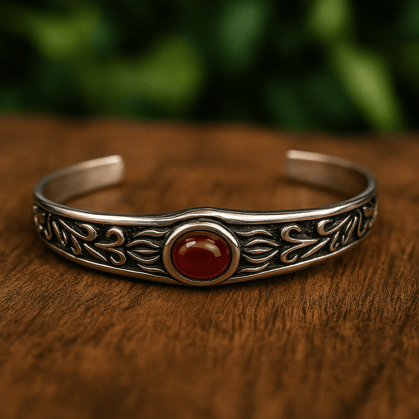 ROZAEL CREST - Pure Stainless Steel Open Bangle Bracelet (Adjustable) for Men & Boys