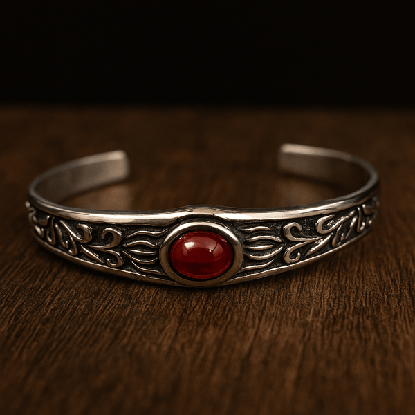 ROZAEL CREST - Pure Stainless Steel Open Bangle Bracelet (Adjustable) for Men & Boys