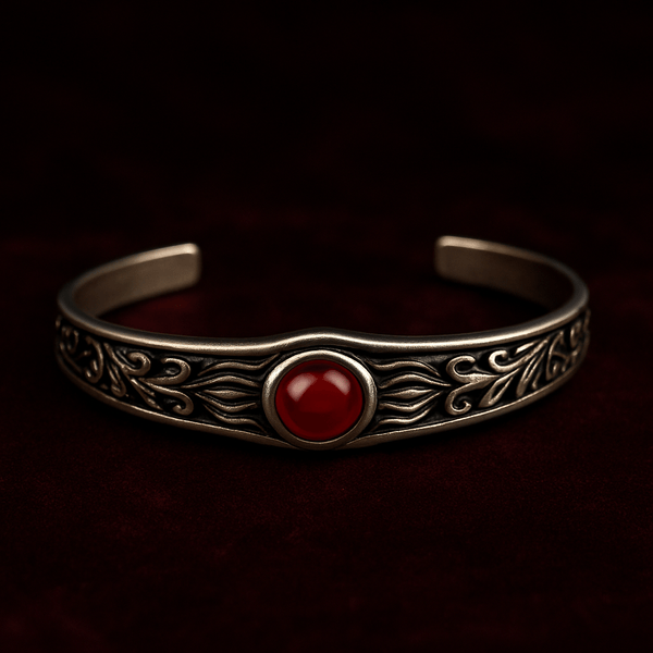 ROZAEL CREST - Pure Stainless Steel Open Bangle Bracelet (Adjustable) for Men & Boys