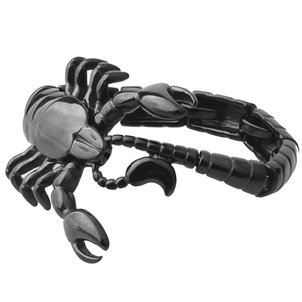 SCORPICOIL BLACK - 12mm Pure Titanium Steel Bracelet for Men & Boy (8inch)