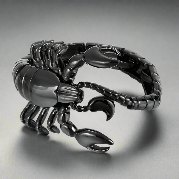 SCORPICOIL BLACK - 12mm Pure Titanium Steel Bracelet for Men & Boy (8inch)