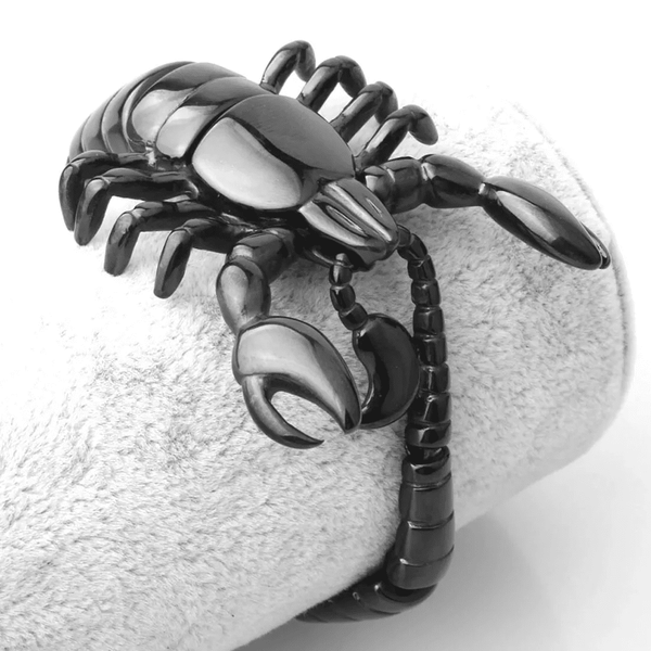 SCORPICOIL BLACK - 12mm Pure Titanium Steel Bracelet for Men & Boy (8inch)