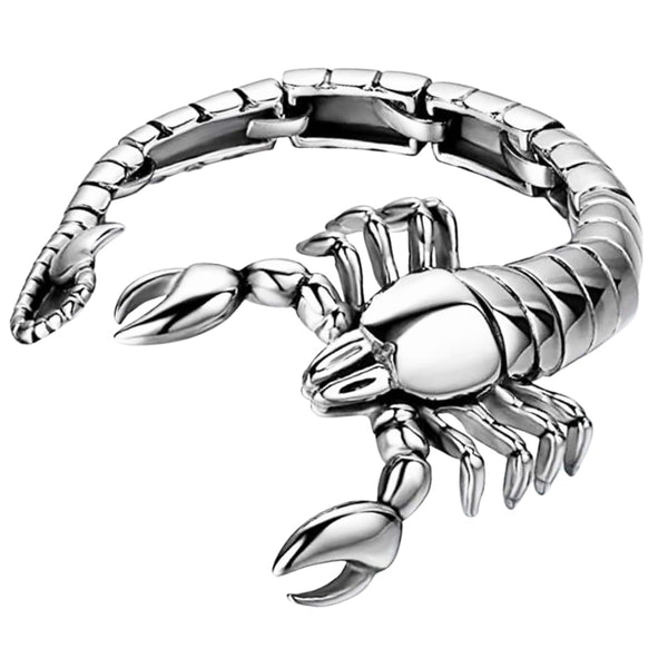 SCORPINOX SILVER - 12 mm Pure Titanium Steel Bracelet, Bracelet with hook buckle for Men & Boy (8inch)