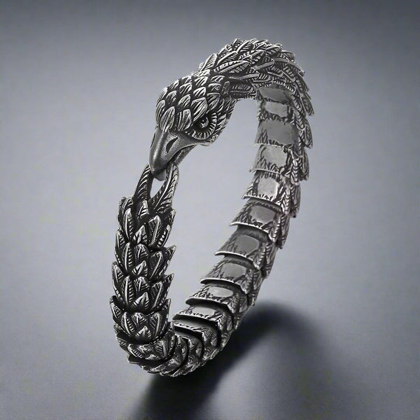 SHADOW SCALE EAGLE-HEAD - 14mm Pure Titanium Steel Bracelet for Men & Boy (8inch)
