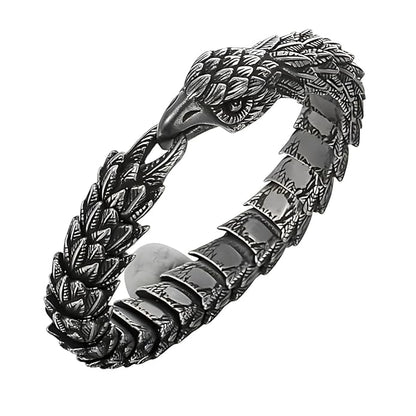 THE MEN THING Steel Bracelets SHADOW SCALE EAGLE-HEAD - 14mm Pure Titanium Steel Bracelet for Men & Boy (8inch)