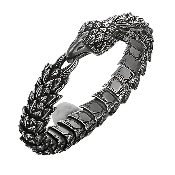 SHADOW SCALE EAGLE-HEAD - 14mm Pure Titanium Steel Bracelet for Men & Boy (8inch)