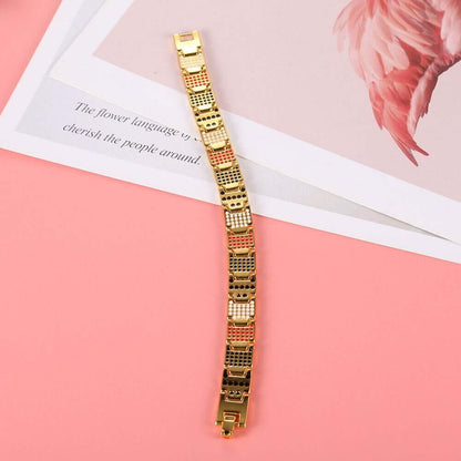 THE MEN THING Steel Bracelets SHARP ITALIAN ELE STYLE - Gold Tone - Pure Titanium Steel Bracelet for Men & Boys