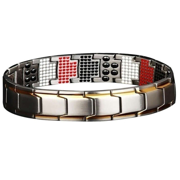 SHARP ITALIAN ELE STYLE - Silver Tone - Pure Titanium Steel Bracelet for Men & Boys
