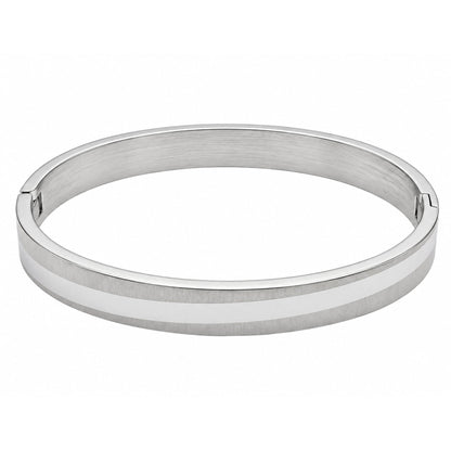 THE MEN THING Steel Bracelets SILVER TRACK - Pure Stainless Steel Bangle, Silver Color (8 inch) for Men & Boys
