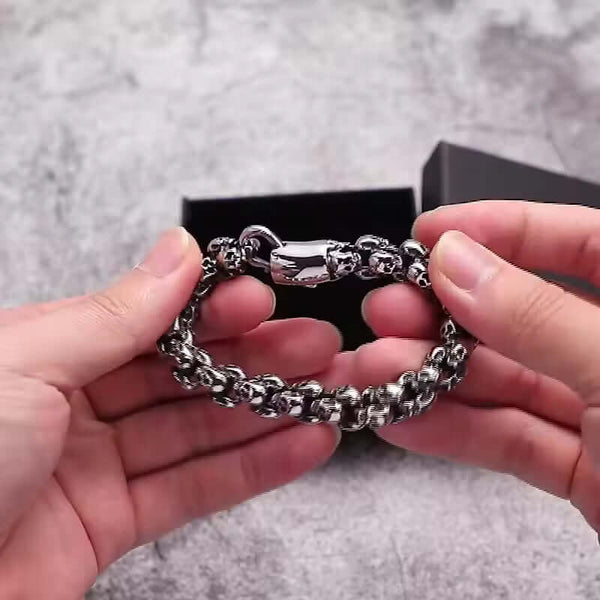 SKULLIX - 14mm Pure Titanium Steel Bracelet for Men & Boy (8inch)