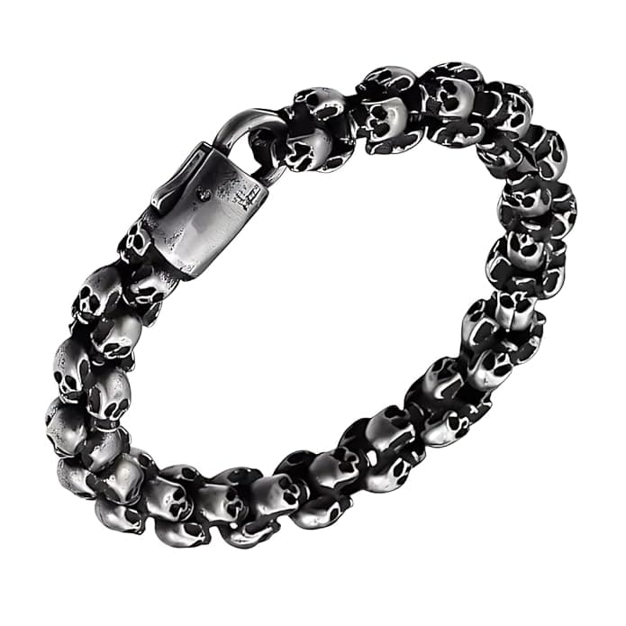 THE MEN THING Steel Bracelets SKULLIX - 14mm Pure Titanium Steel Bracelet for Men & Boy (8inch)