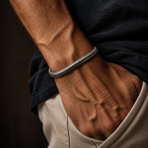 SLINKY AURA - 8mm Pure Stainless Steel Bracelet, American trending Style for Men & Boy