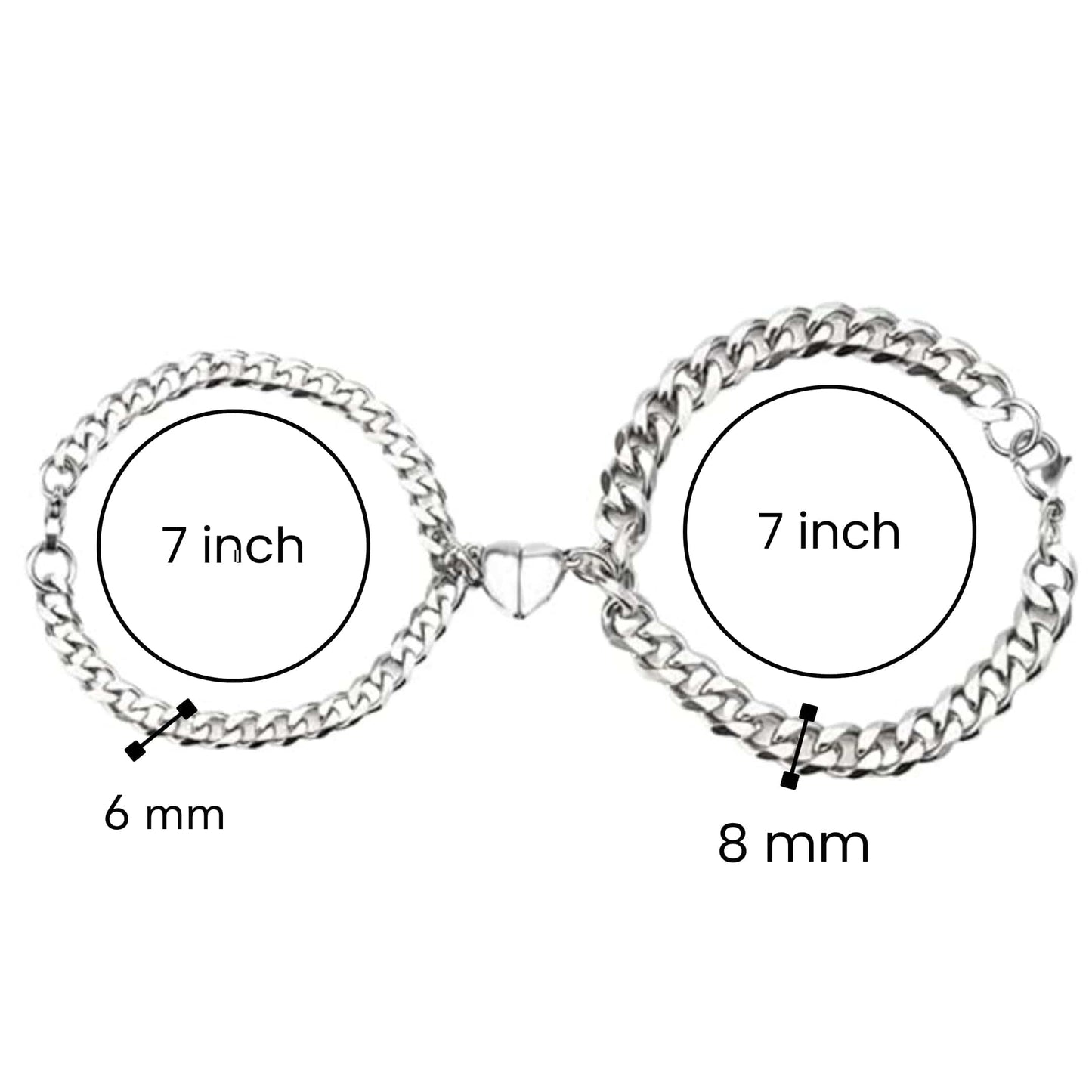 THE MEN THING Steel Bracelets SPLIT HEART CUBAN LINK - Steel - Pure Titanium Steel Adjustable Bracelet for Men & Boys