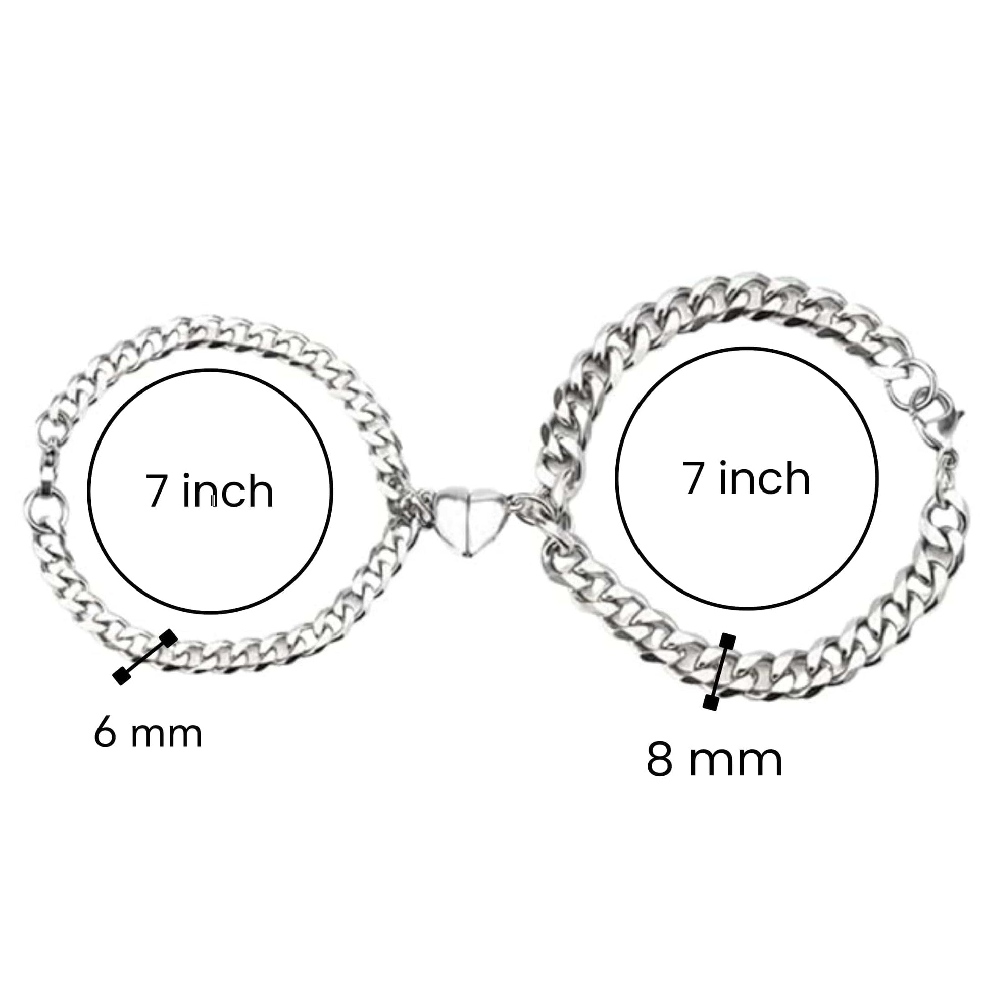 THE MEN THING Steel Bracelets SPLIT HEART CUBAN LINK - Steel - Pure Titanium Steel Adjustable Bracelet for Men & Boys