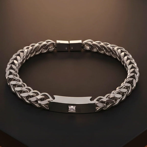 STEEL NEXUS - 6mm Pure Titanium Steel Bracelet with Snap-lock Clasp for Men & Boy (8 inch)
