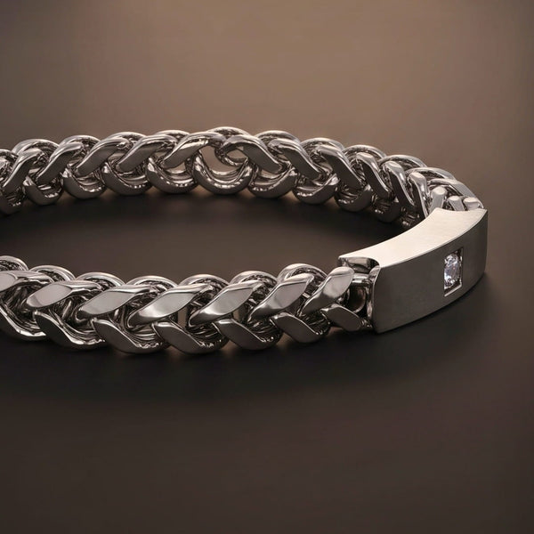 STEEL NEXUS - 6mm Pure Titanium Steel Bracelet with Snap-lock Clasp for Men & Boy (8 inch)