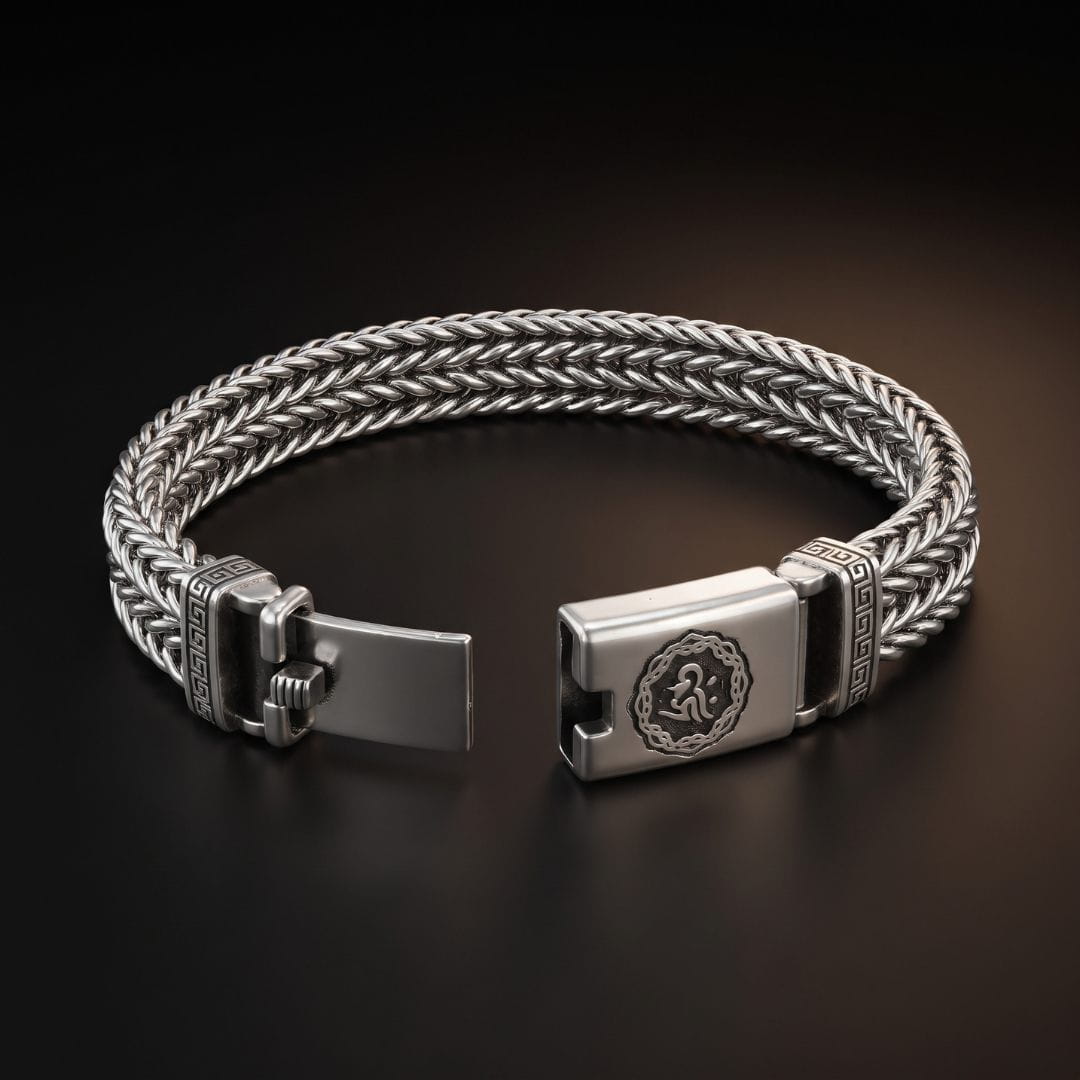 THE MEN THING Steel Bracelets STRIX LINK - "10"mm Pure Stainless Steel Bracelet with Open Box Clasps for Men & Boy (9 inch)