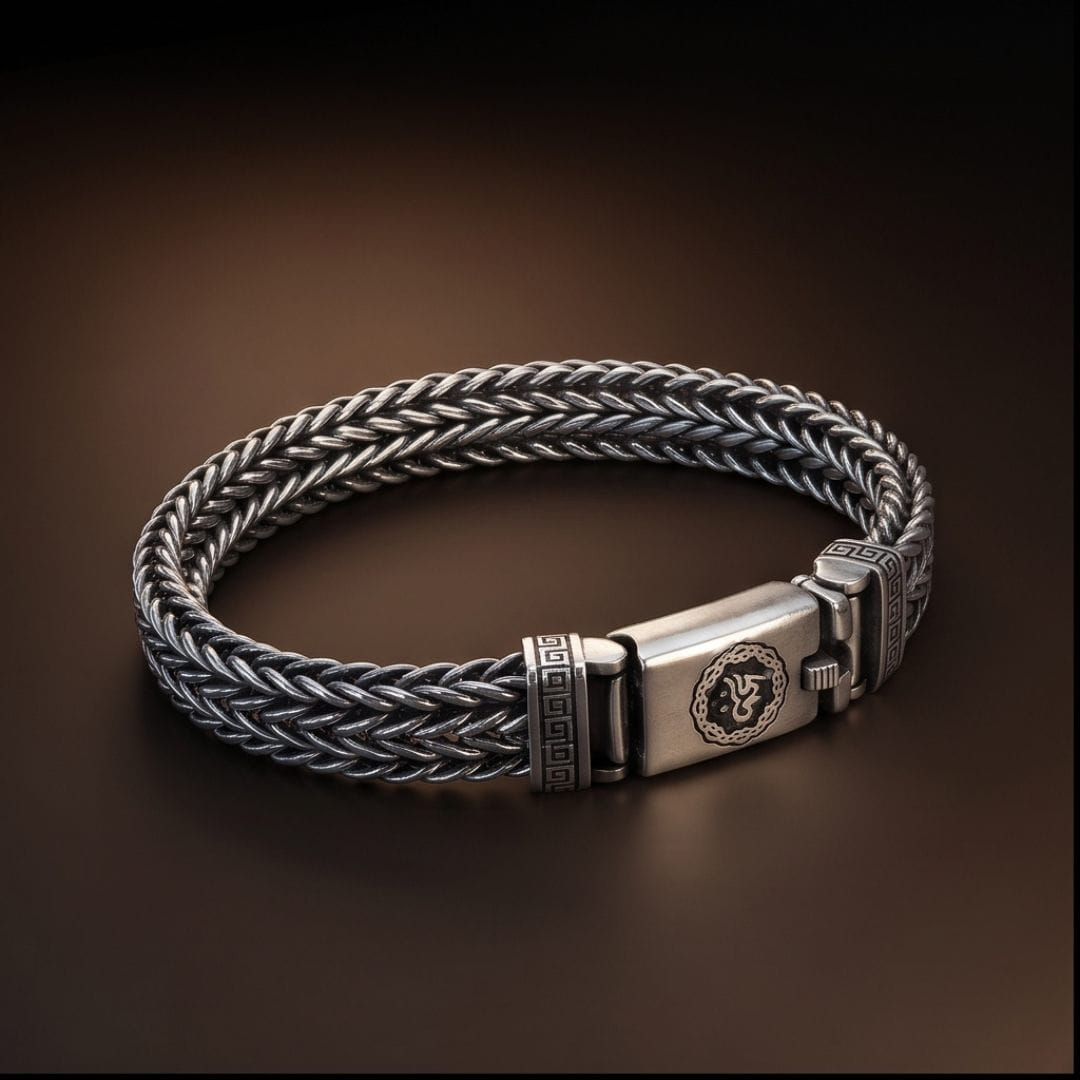 THE MEN THING Steel Bracelets STRIX LINK - "10"mm Pure Stainless Steel Bracelet with Open Box Clasps for Men & Boy (9 inch)