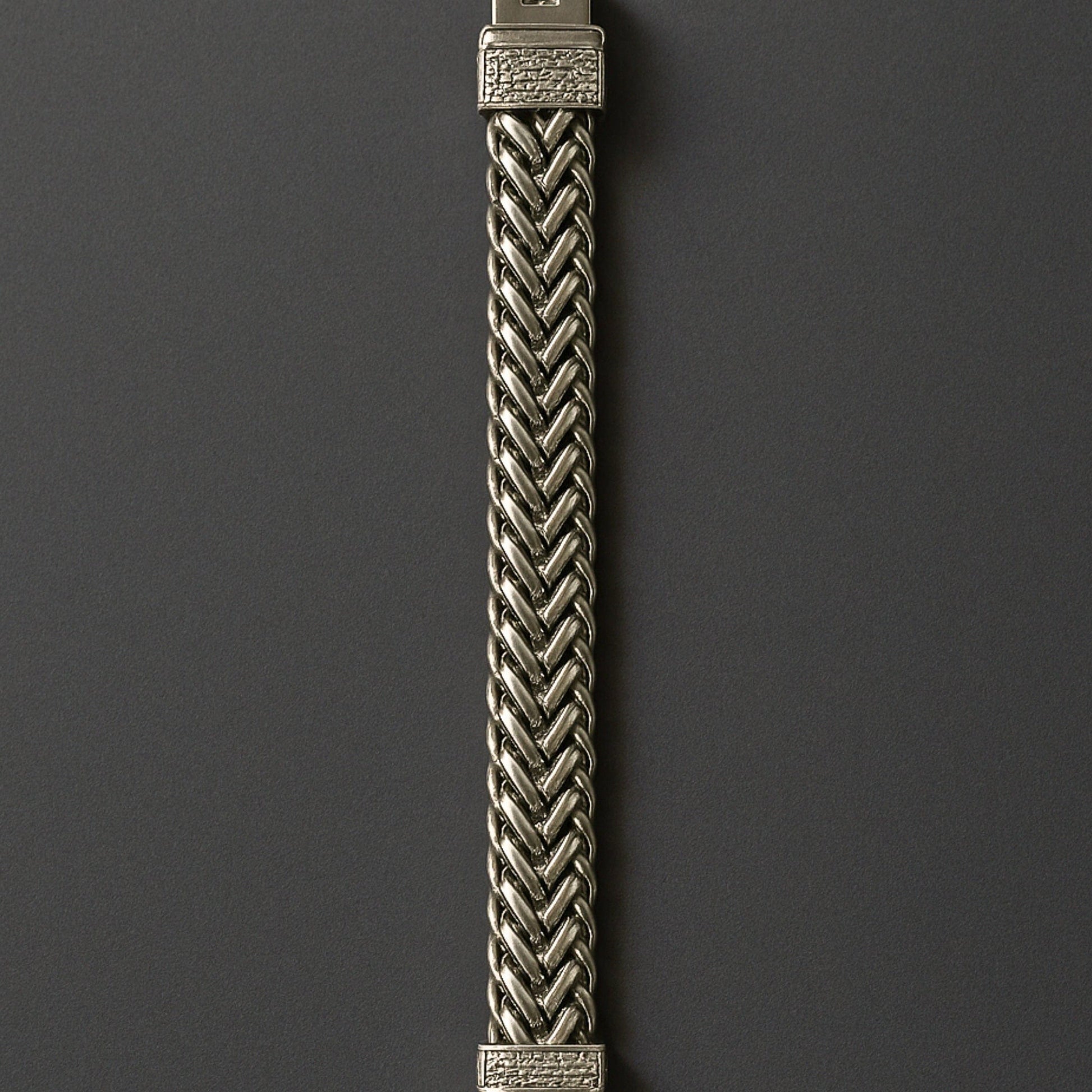 THE MEN THING Steel Bracelets STRIX LINK - "13"mm Pure Stainless Steel Bracelet with Open Box Clasps for Men & Boy (9 inch)