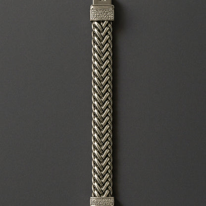 THE MEN THING Steel Bracelets STRIX LINK - "13"mm Pure Stainless Steel Bracelet with Open Box Clasps for Men & Boy (9 inch)