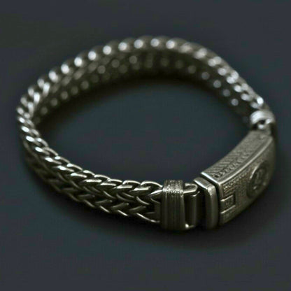 THE MEN THING Steel Bracelets STRIX LINK - "13"mm Pure Stainless Steel Bracelet with Open Box Clasps for Men & Boy (9 inch)