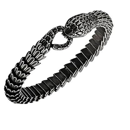 THE MEN THING Steel Bracelets TALONS - 10mm Pure Titanium Steel Gun Plated Black Color Bracelet for Men & Boy (8 inch)