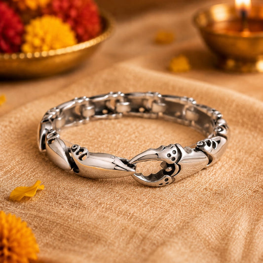 THE MEN THING Steel Bracelets The Perfect Rakhi Gift For Every Brother – CRABLOCK - Premium Titanium Steel Bracelets With Timeless Style (8inch)
